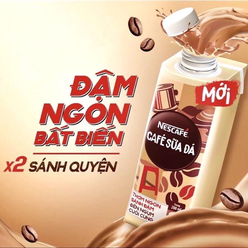 [COMBO 4 HỘP] Nescafe cafe sữa đá dạng nước pha sẵn 200ml