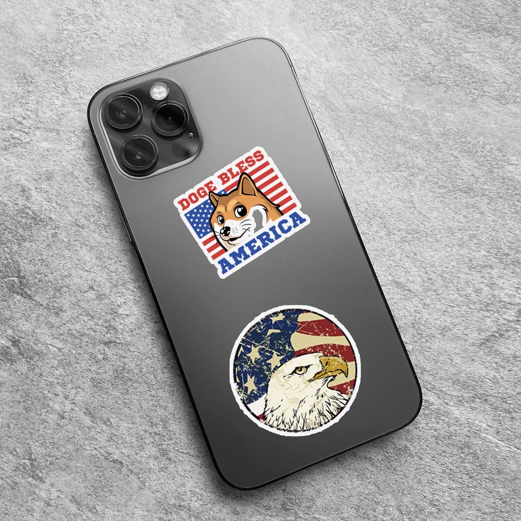 Sticker USA Nước Mỹ Chống Nước - Sticker Dán Laptop, Điện Thoại, Đàn Guitar, Mũ Bảo Hiểm, Vali