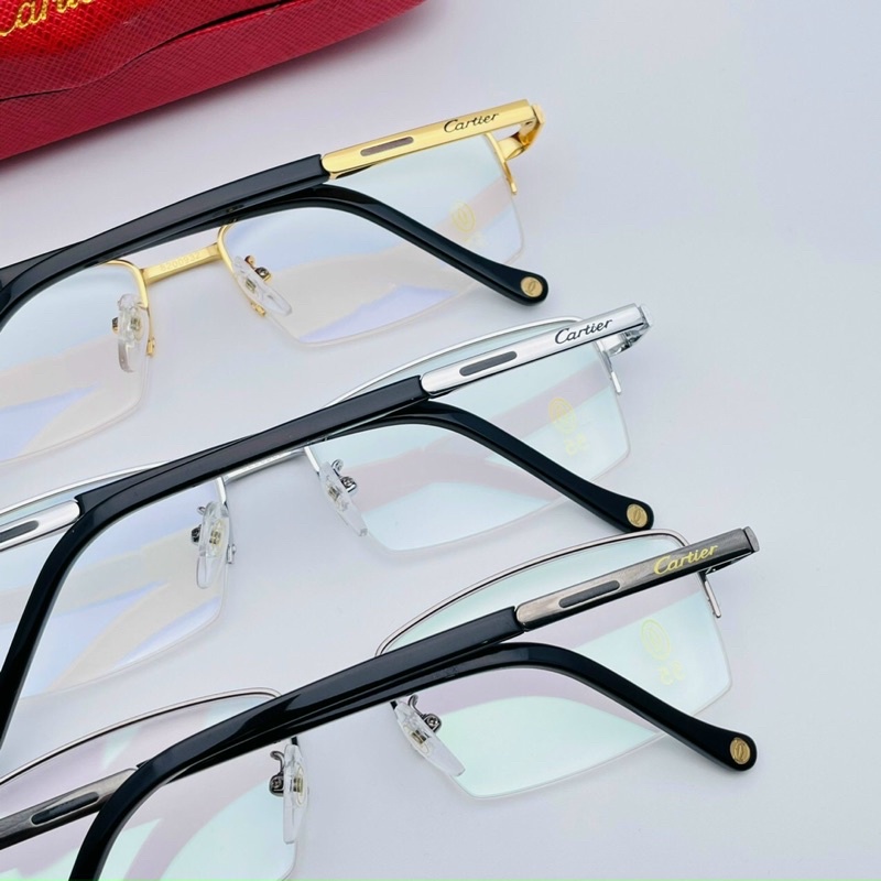 Gọng kính nam nữ CARTIER titannium nửa viền , Kính mắt thời trang,Tặng mắt cận khi mua gọng kính