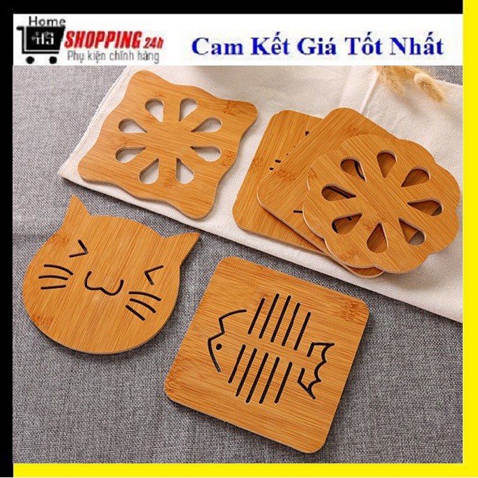 [LOẠI LỚN] Rế Đế Lót Nồi Bằng Gỗ Chịu Nhiệt Loại Lớn Tiện Dụng 14.5x14.5cm