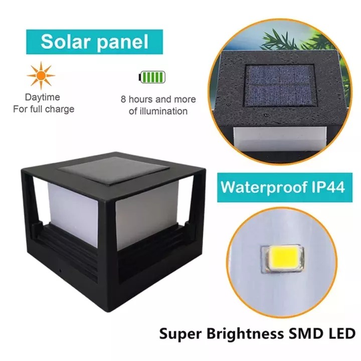 Warmtaste Năng lượng mặt trời ĐÈN LED Trụ Cổng Đèn Ngoài Trời Sân Vườn Ánh sáng trắng ấm không thấm nước để trang trí hàng rào