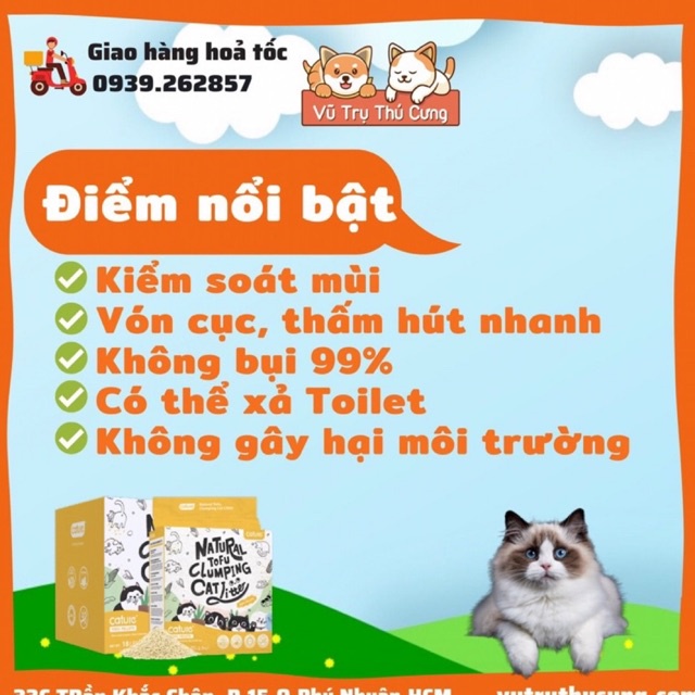 Cát vệ sinh đậu nành hữu cơ cho mèo Tofu Cature - Cát đậu nành không bụi| Cát mèo TOFU