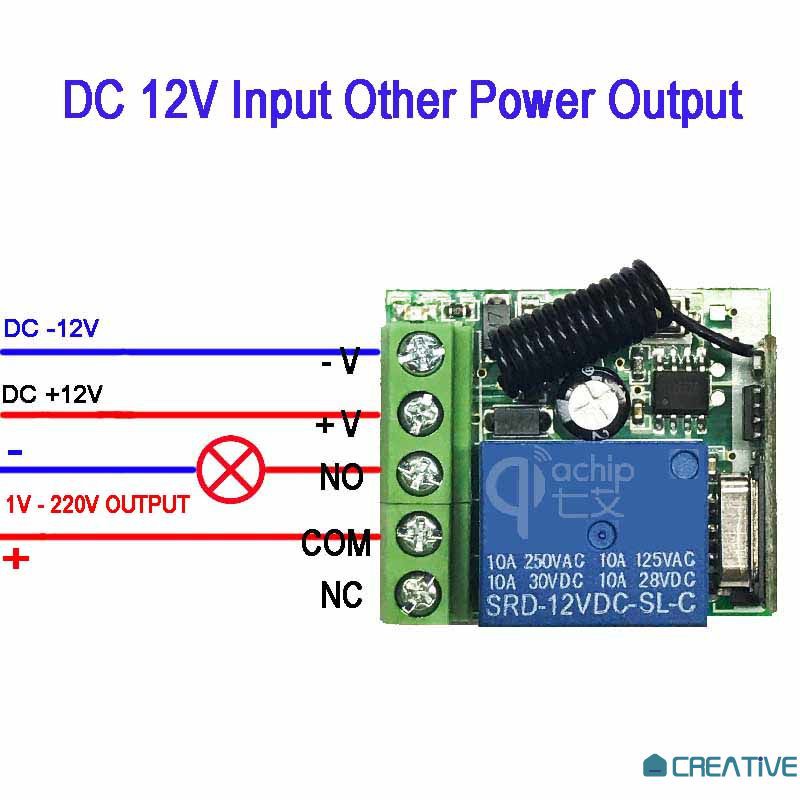 CHANNEL Bảng Mạch Công Tắc Điều Khiển Từ Xa Dc 12v 433.92m