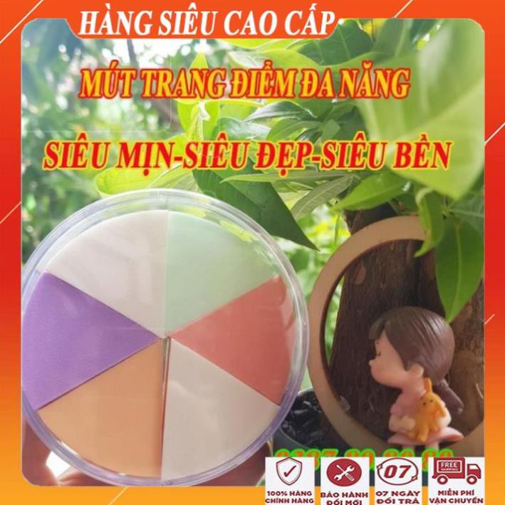 [FreeShip - SALE KHÔ MÁU] Sét 6 miếng mút trang điểm đa năng sidumi/Mút tán kem nền, kem lót siêu mịn, siêu đẹp