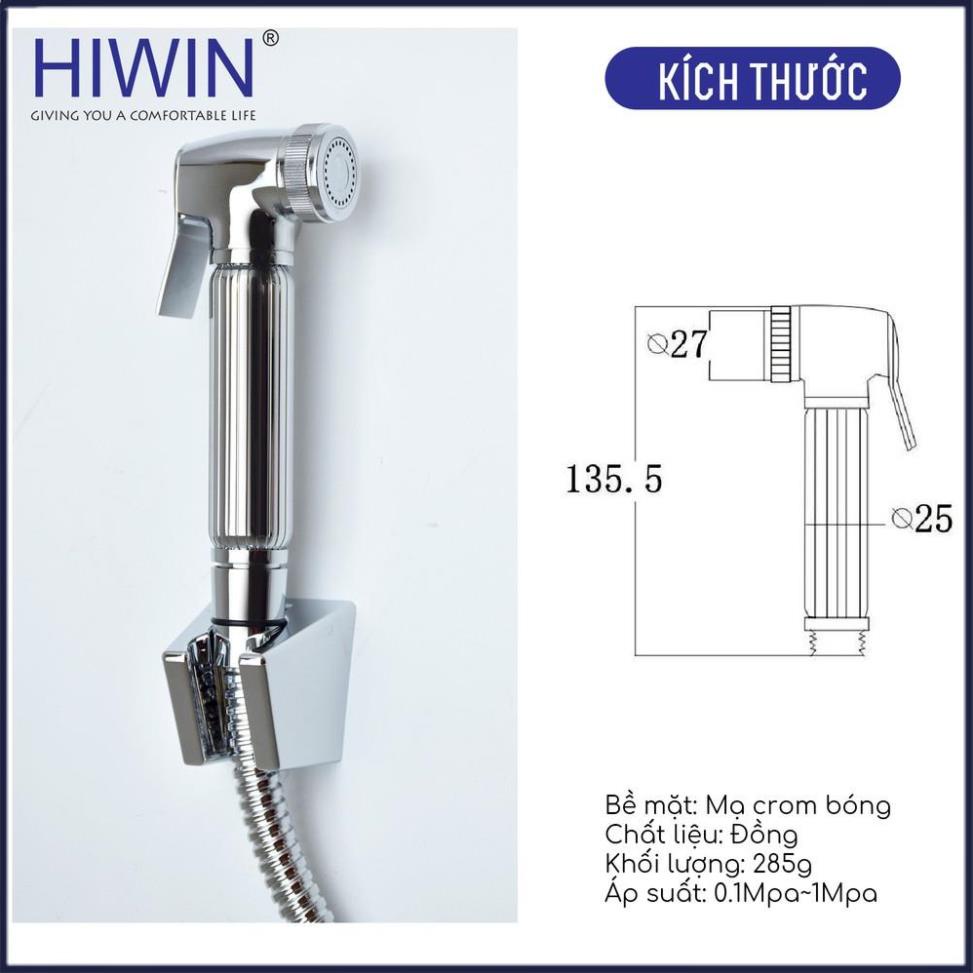 Bộ vòi xịt vệ sinh đa năng chất liệu đồng mạ crom mặt gương bóng HIWIN PJF-2002