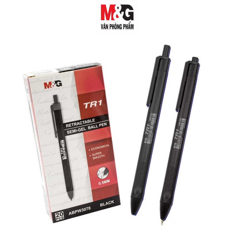 Bút bi bấm semi gel M&G ABPW3078 ngòi 0.5mm