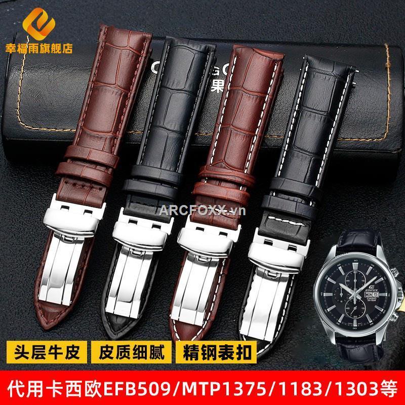 Dây đeo da cho đồng hồ Substitute Casio BEM-501 506 307EDIFICE series EFB-530 MTP-1303