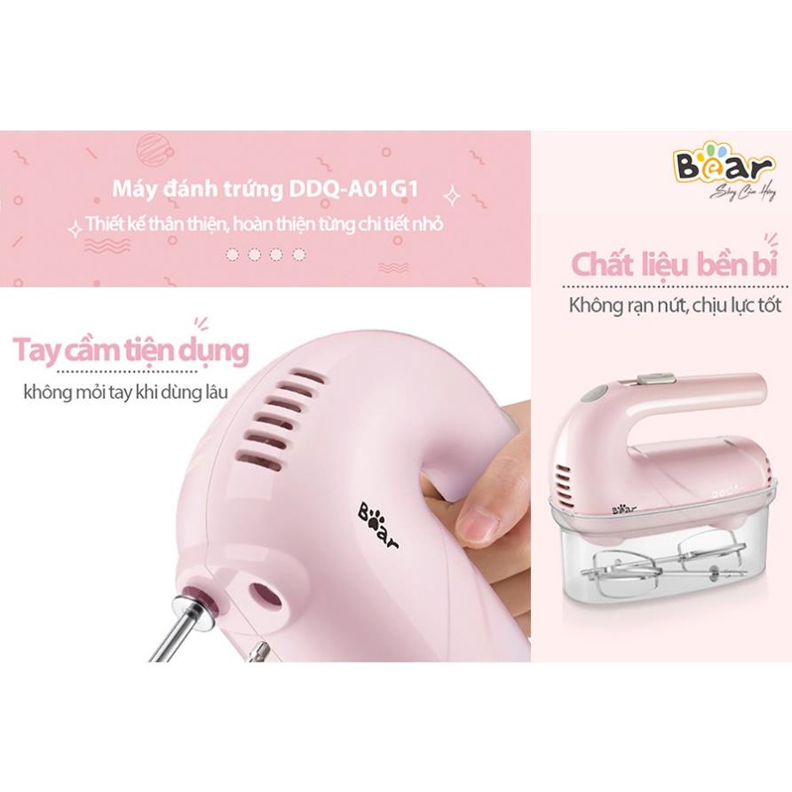 Máy đánh trứng mini cầm tay Bear động cơ 125W đánh bông nhanh chóng tích hợp 5 chế độ Gia dụng Bear Tuli Mart