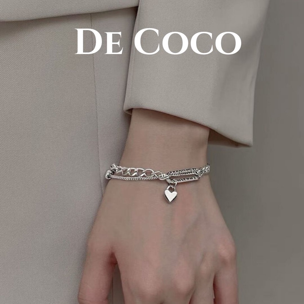 Vòng tay thép titan unisex, vòng tay đôi Key Love De Coco decoco.accessories