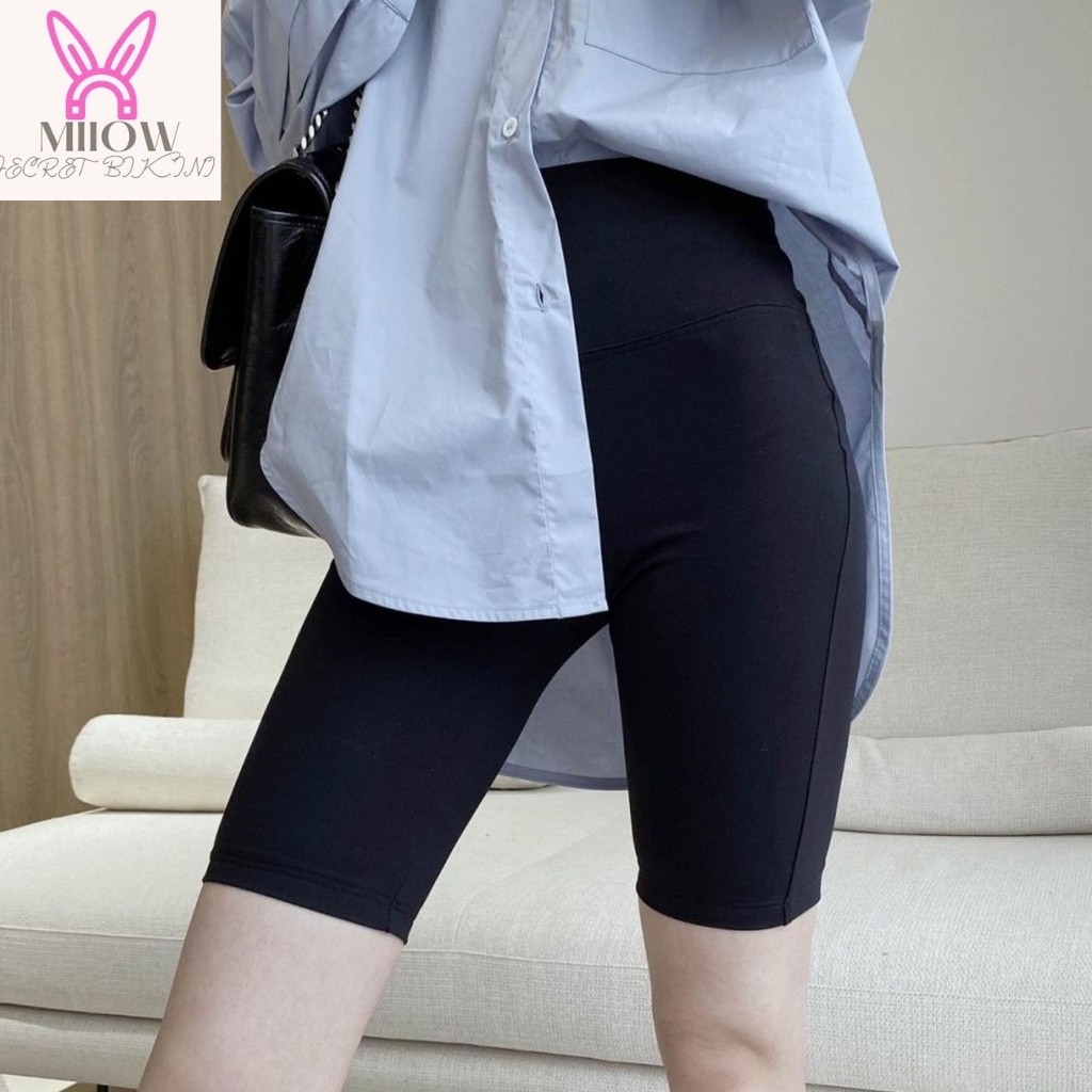 Quần Legging Đùi,Lửng Ngố, Dài, Nâng Mông - quần legging đùi cuộn tím - legging thái-  quần mặc nhà L1