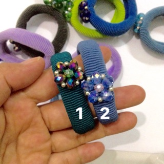 Set 3 cột tóc thun phối hạt ngọc