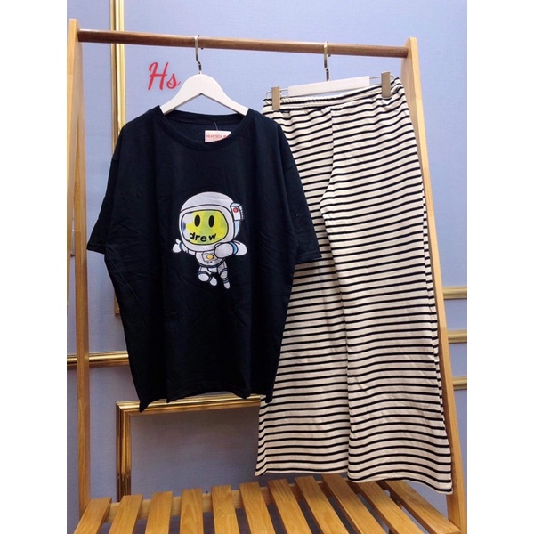 Sét áo crew+quần kẻ HSU1