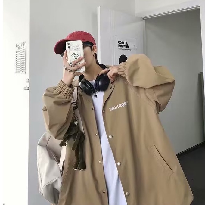 áo khoác gió 2 lớp thời trang unisex áo varsity jacket đồ đôi áo khoác kaki nữ trẻ tuổi chất đũi cao cấp áo khoác dù from rộng áo khoác cardigan