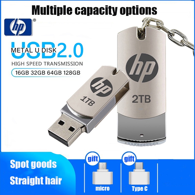Ổ Đĩa Flash USB HP 256GB 128GB 512GB 1TB 2TB 64GB 32 16GB 8GB Có Móc Khóa