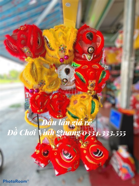 Đầu kỳ lân chuông 3 đèn Số 1 cỡ bé 2-3 tuổi