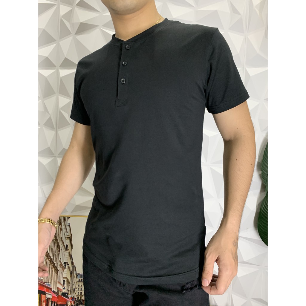 ÁO THUN NAM CỔ TÀU COTTON 5 MÀU AT3T02- 7 MÀU