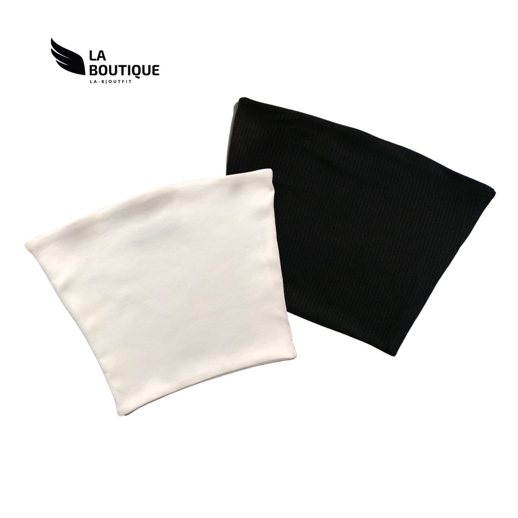 Áo ống nữ trơn La Boutique croptop chất thun gân co giãn 4 chiều freesize dưới  60kg basic dễ phối đồ LA22