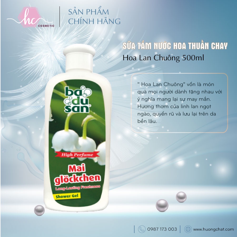 Sữa tắm nước hoa thuần chay Organic Badusan MaiGlockchen ( Hoa Lan Chuông ) 500ml - - Hương Chất Cosmetic