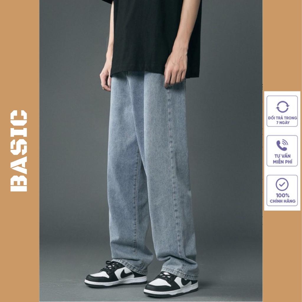 Quần jean baggy nam ống rộng Top xu hướng 2022 dáng suông SR01 | BigBuy360 - bigbuy360.vn