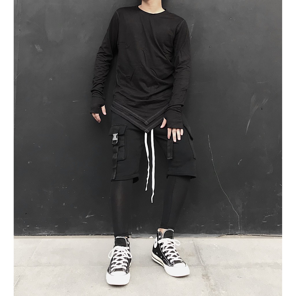 [Mã SKAMCLU7 giảm 10% Tối Đa 50K đơn 0Đ] Áo dài tay vạt nhọn layer Long sleeved tee 005 | BigBuy360 - bigbuy360.vn