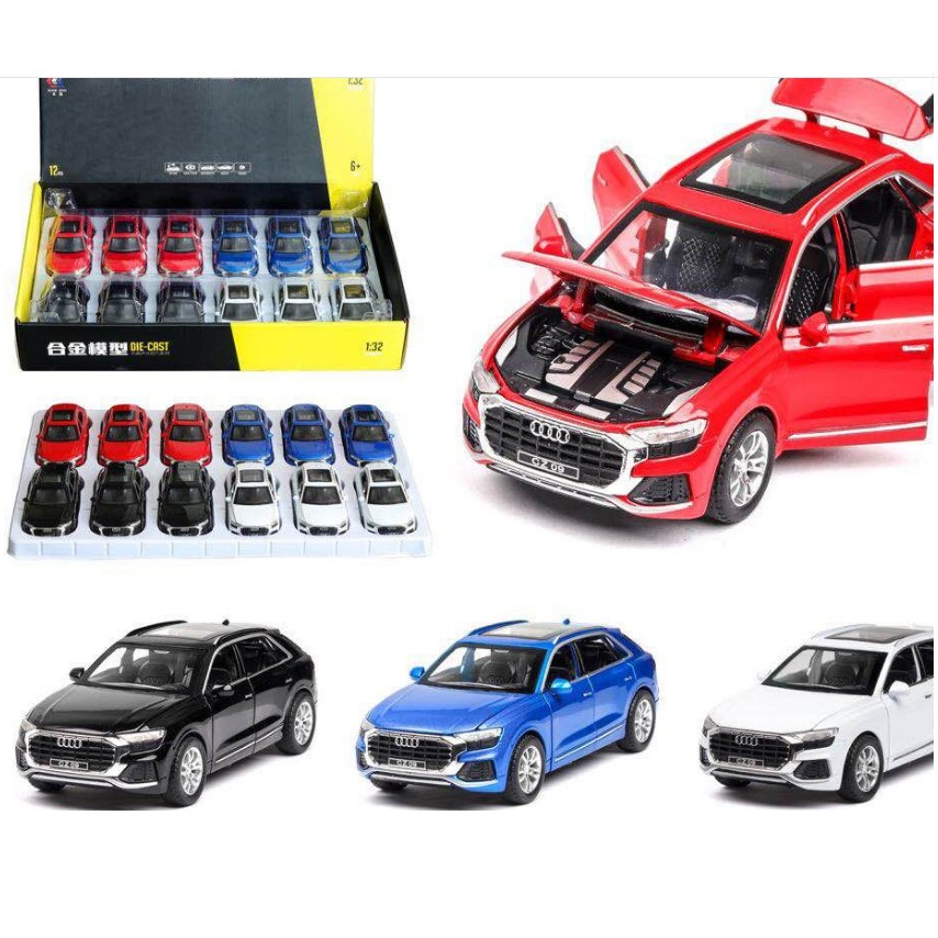 Xe mô hình ô tô Audi Q8 bằng KIM LOẠI đồ chơi trẻ em - Xe tỉ lệ 1:32 mở được cửa có đèn và âm thanh động cơ