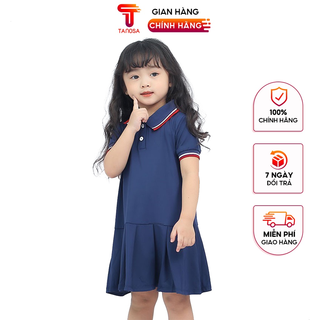 Váy polo tay ngắn kiểu dáng thời trang TANOSA váy đuôi cá váy xinh cho bé gái 2-6 tuổi