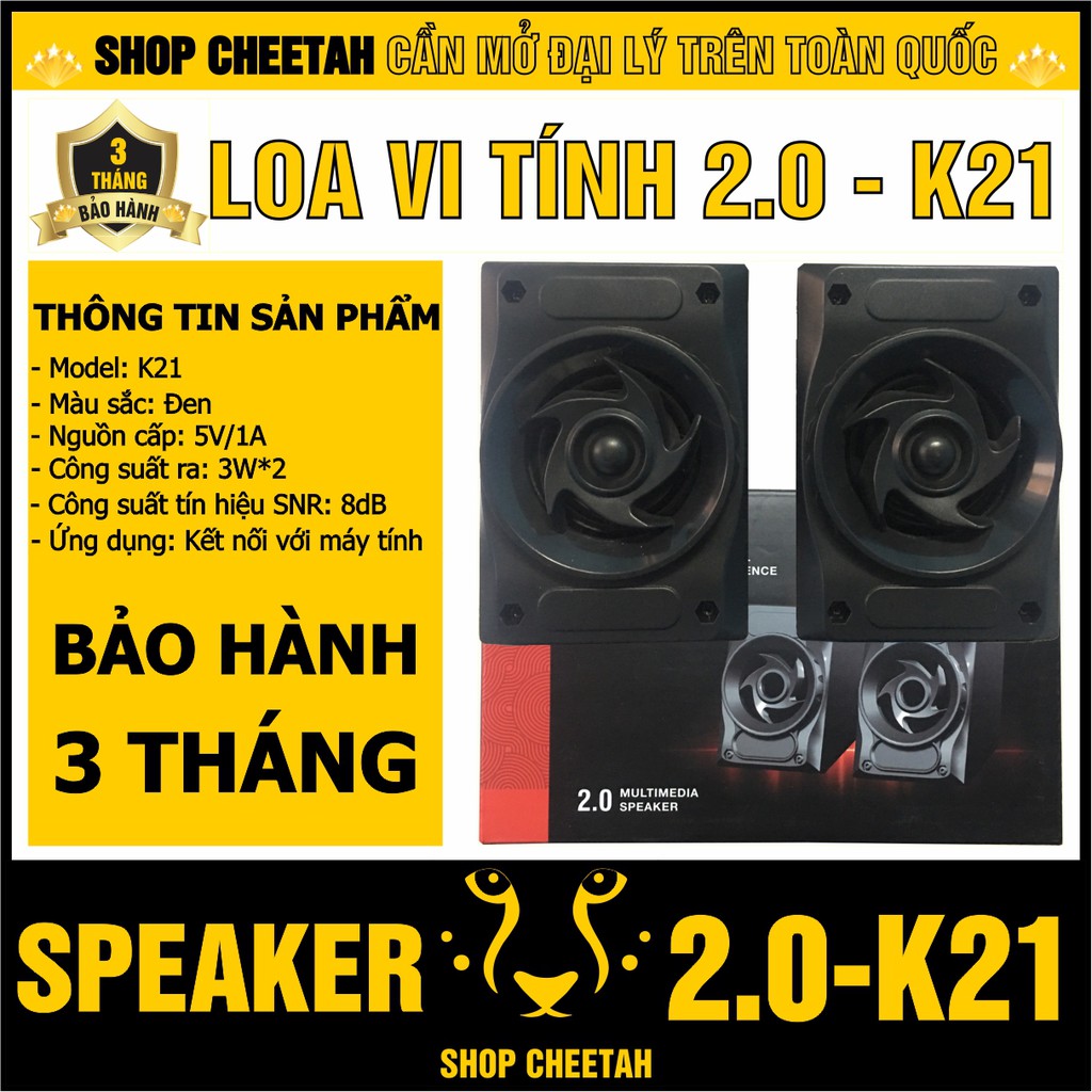 Loa Vi Tính 2.0 – K21 – Multimedia Speaker 2.0 – Hàng nhập khẩu – Bảo hành 3 tháng