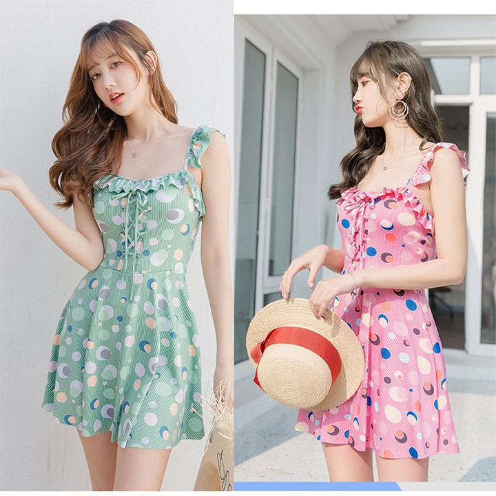 Bộ đồ bơi nữ dáng váy tôn dáng họa tiết nữ tính chất thun dày đẹp | BigBuy360 - bigbuy360.vn