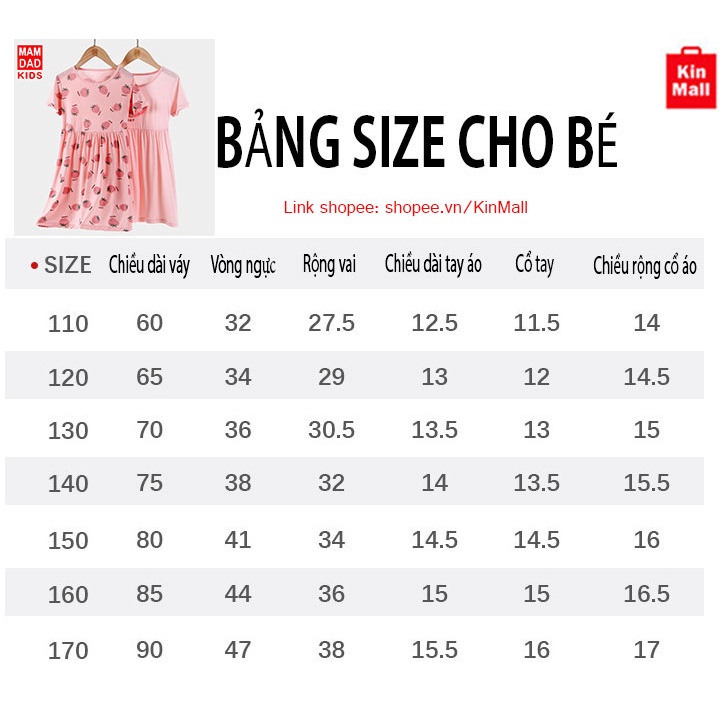15-50kg Váy cotton,đầm cotton cộc tay cho bé gái - Chính hãng Mamdadkids