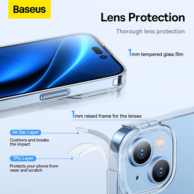 Ốp Điện Thoại TPU Silicon Mềm Trong Suốt Chống Sốc Hiệu Baseus Dành Cho iPhone 14 Pro Max 14 Plus 2022