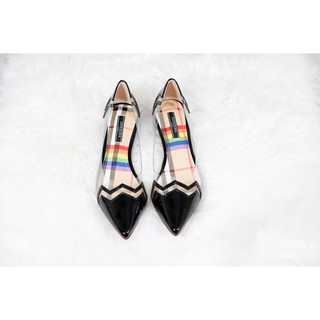 [Giày xinh toàn quốc] Giày bệt, đế bằng, kiểu búp bê, da bóng, trong suốt mã 411, cao 2cm (2)