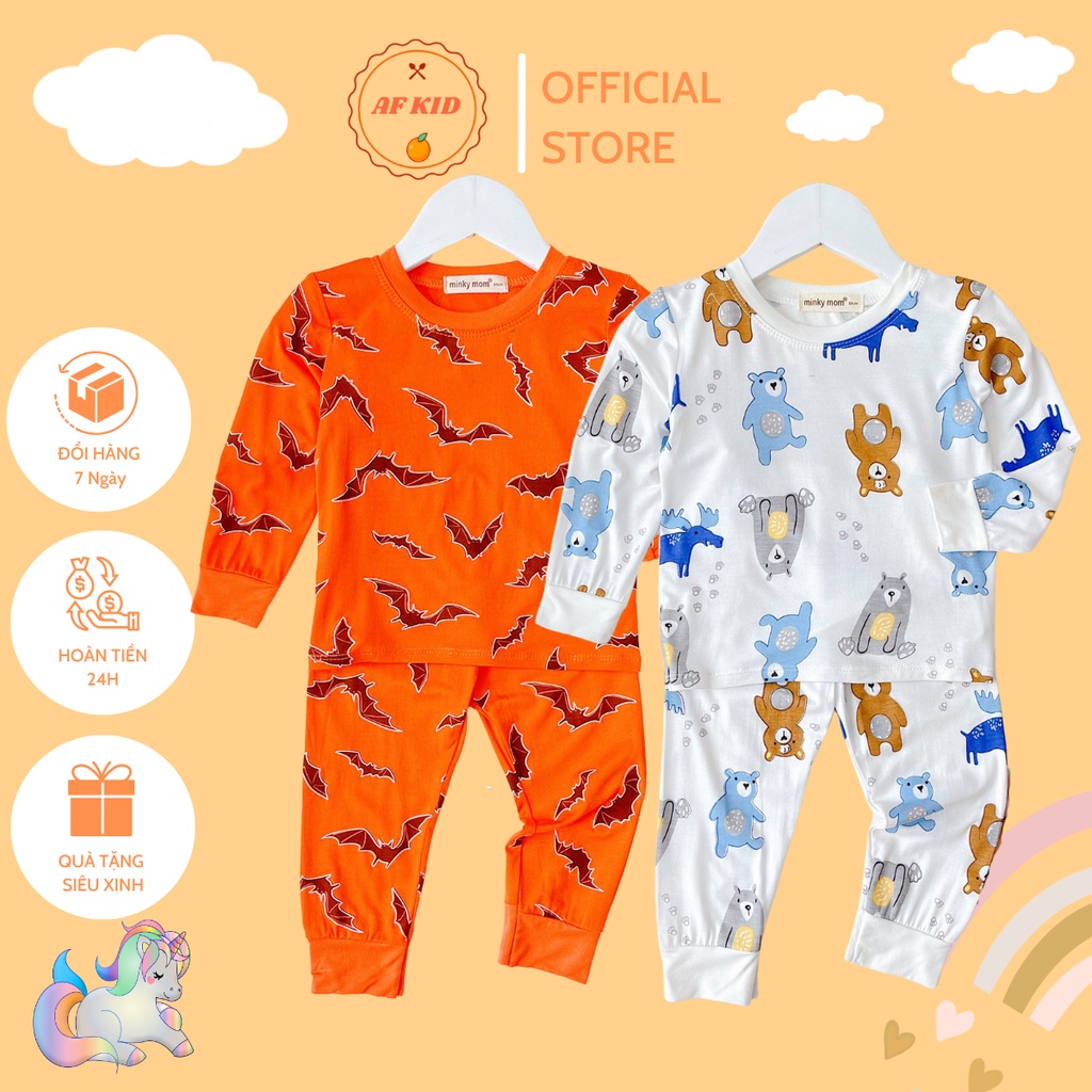 Bộ quần áo trẻ em dài tay AF KID Dơi cho bé trai bé gái chất thun lạnh cao cấp siêu co giãn và mềm mịn 6-18kg