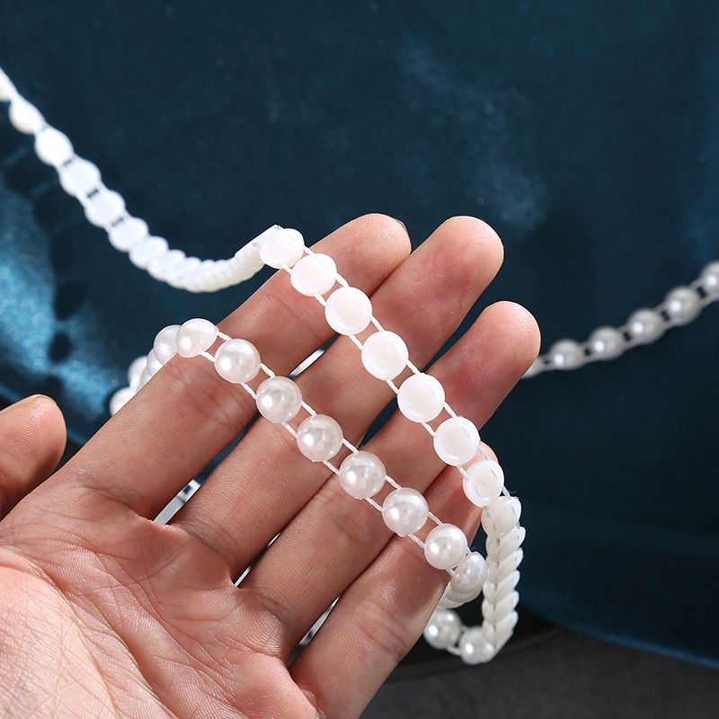 Cuộn dây hạt ngọc trai nhân tạo trang trí   cuộn dây đá handmade