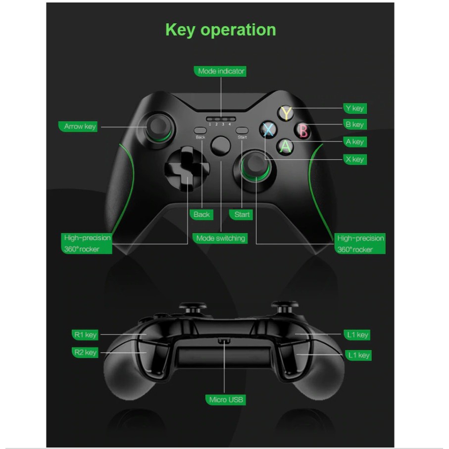 For Xbox, PC, PS3, PS4, AndroidTay Cầm Xbox One X Chính Hãng +Full Phụ Kiện Chơi Game Tối Ưu Cho FO4 / FO3 / PC /...