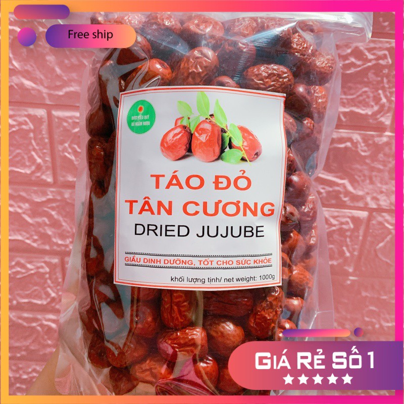 Táo đỏ Tân Cương 1kg táo đỏ quả to đều chắc thịt không xốp loại thượng hạng - Dược Liệu Quý