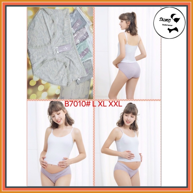 Quần lót bầu chất cotton lạnh kháng khuẩn co giãn 4 chiều, viền ren không hằn, cạp chéo không tức bụng