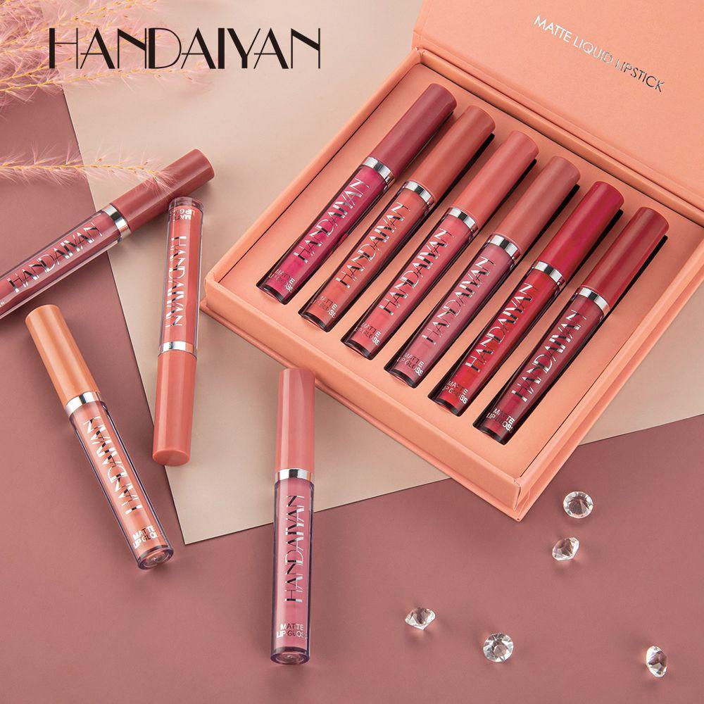 CACTU Set 6 Thỏi Son Kem Lì Dưỡng Ẩm Trang Điểm Môi Lâu Trôi