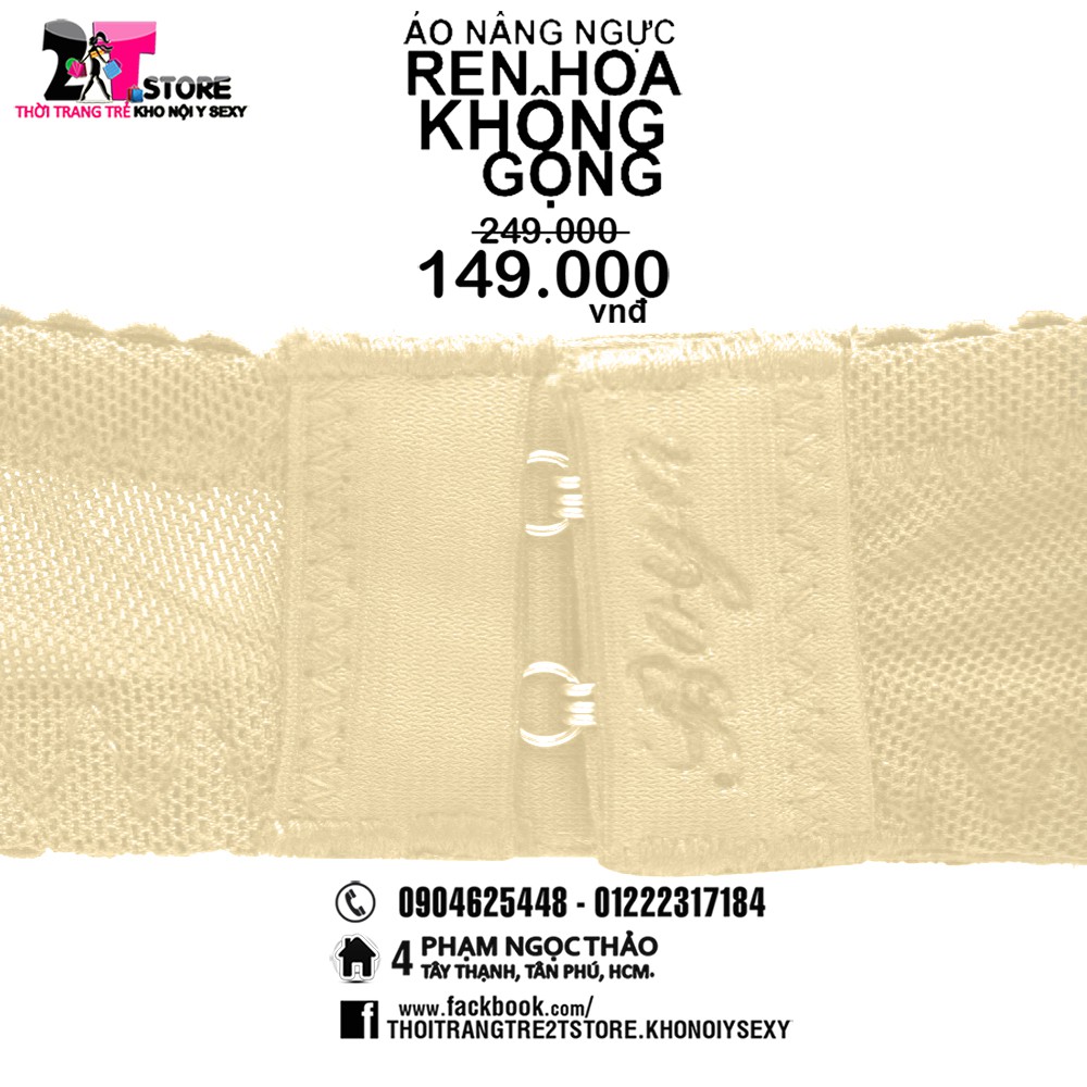 Áo Nâng Ngực Cotton Không Gọng Phối Ren (Kem)