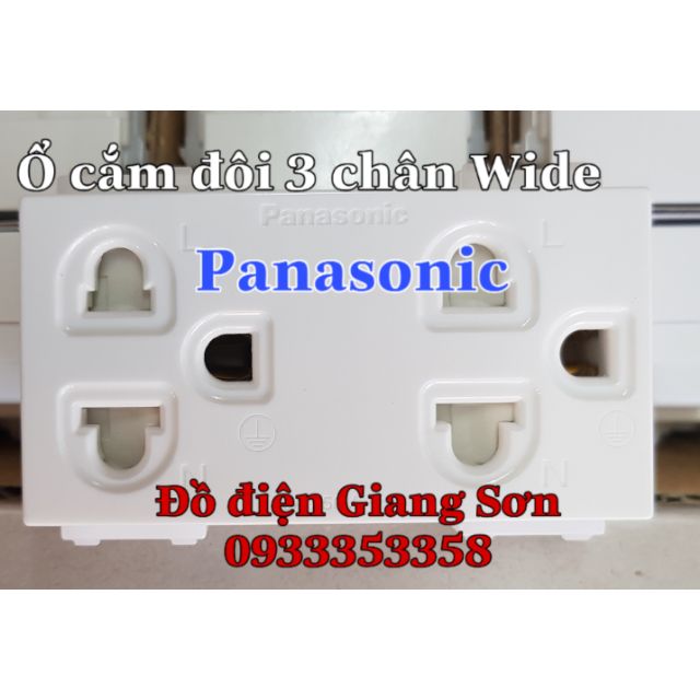 [CHÍNH HÃNG] Ổ CẮM ĐÔI BA CHÂN DÒNG WIDE PANASONIC (CÓ CHÂN TIẾP ĐỊA)