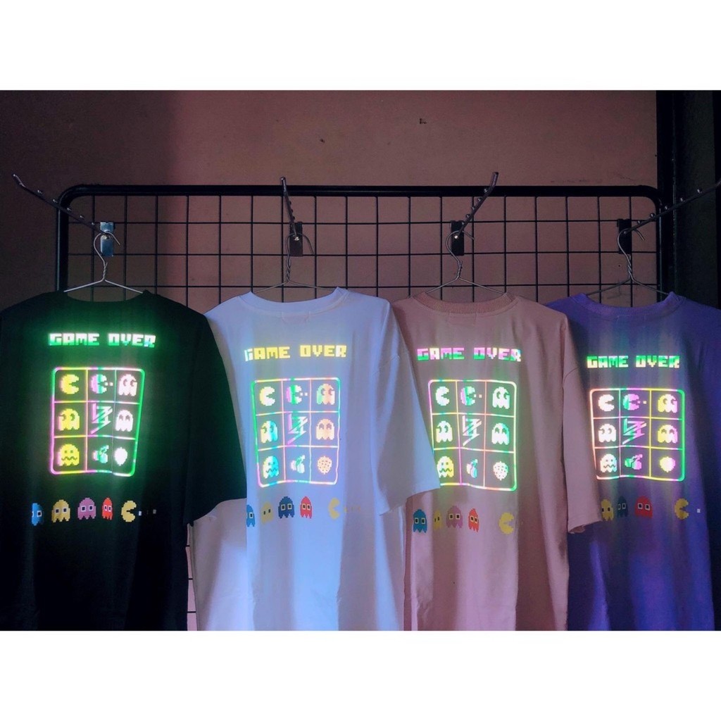 Áo Thun Phản Quang Game Over nam nữ Unisex freesize 45-65kg- AQ STORE