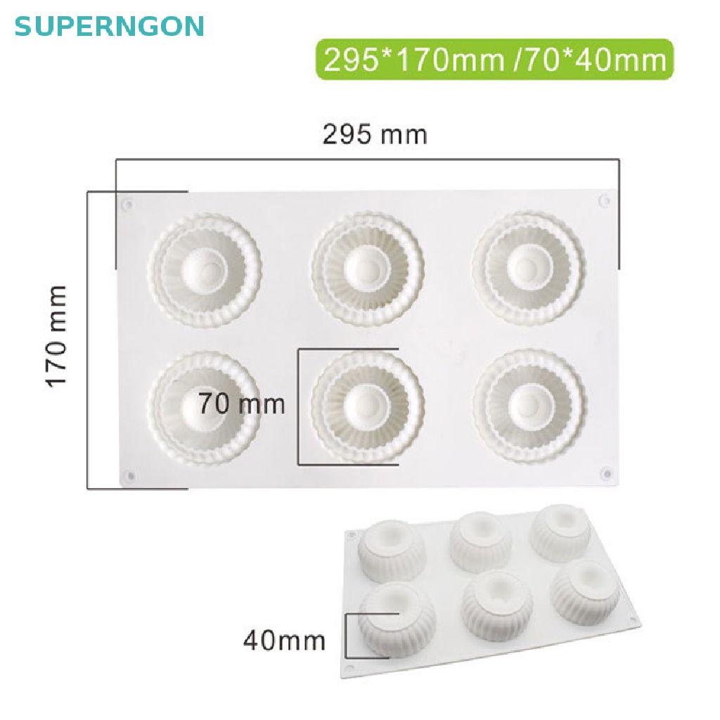 Khuôn Silicone Làm Bánh / Xà Phòng 6 Ngăn Hình Tròn