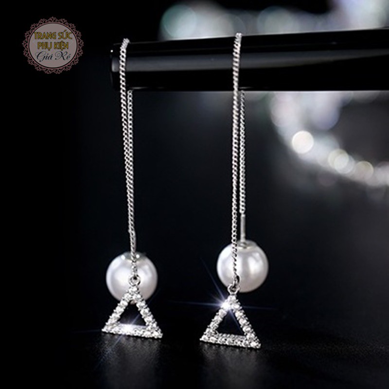 Hoa tai nữ phong cách Hàn thời trang dự tiệc HT172 bạc ý S925