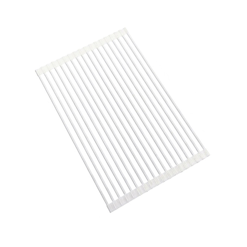 Giá Phơi Khô Chén Dĩa Ráo Nước Bằng Silicone Chống Trượt Gấp Gọn Tiện Lợi