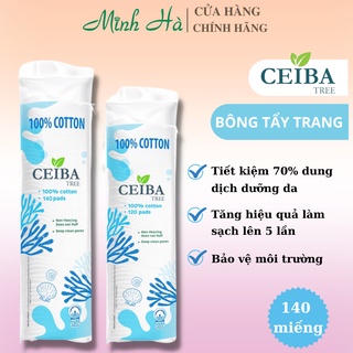 Bông tẩy trang Ceiba 100% Cotton 140 miếng tăng khả năng làm sạch gấp 5 lần