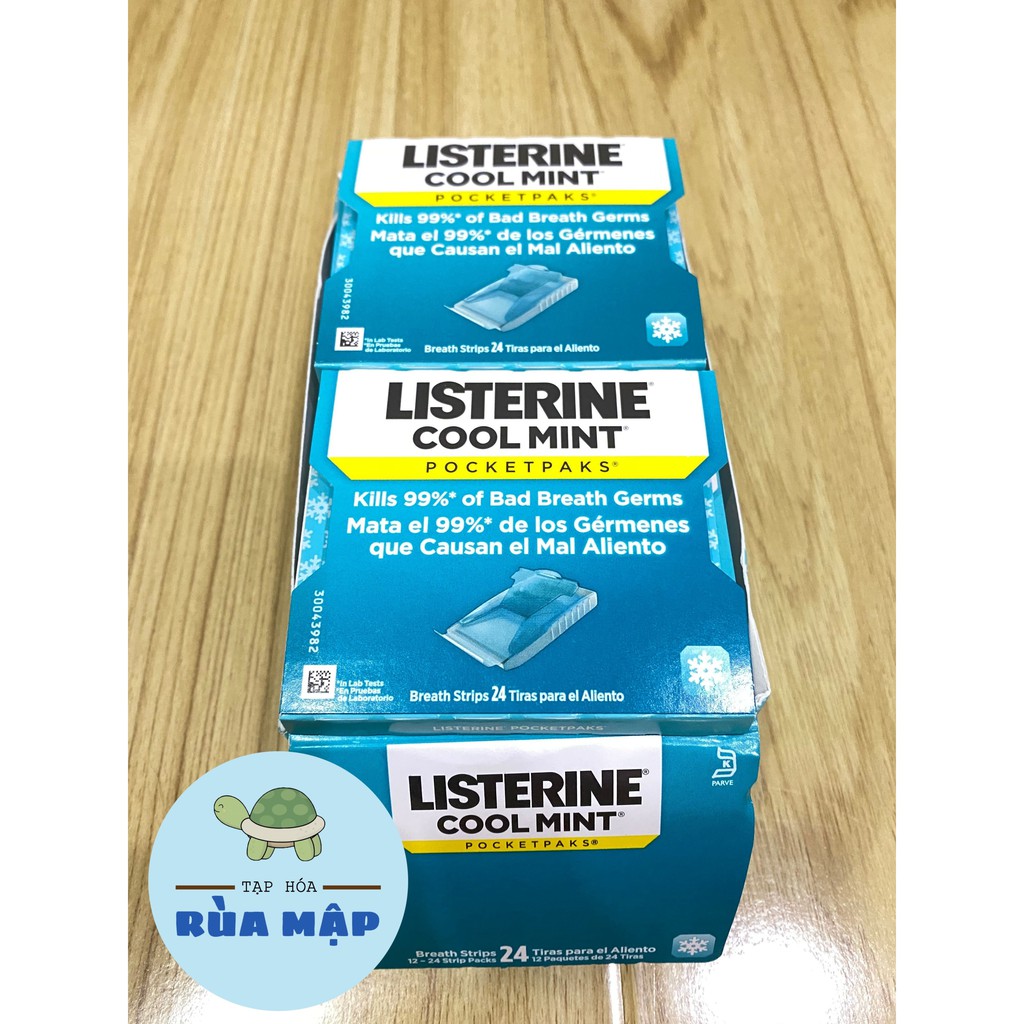 Phim ngậm thơm miệng diệt khuẩn Listerine Cool Mint Pocketpaks