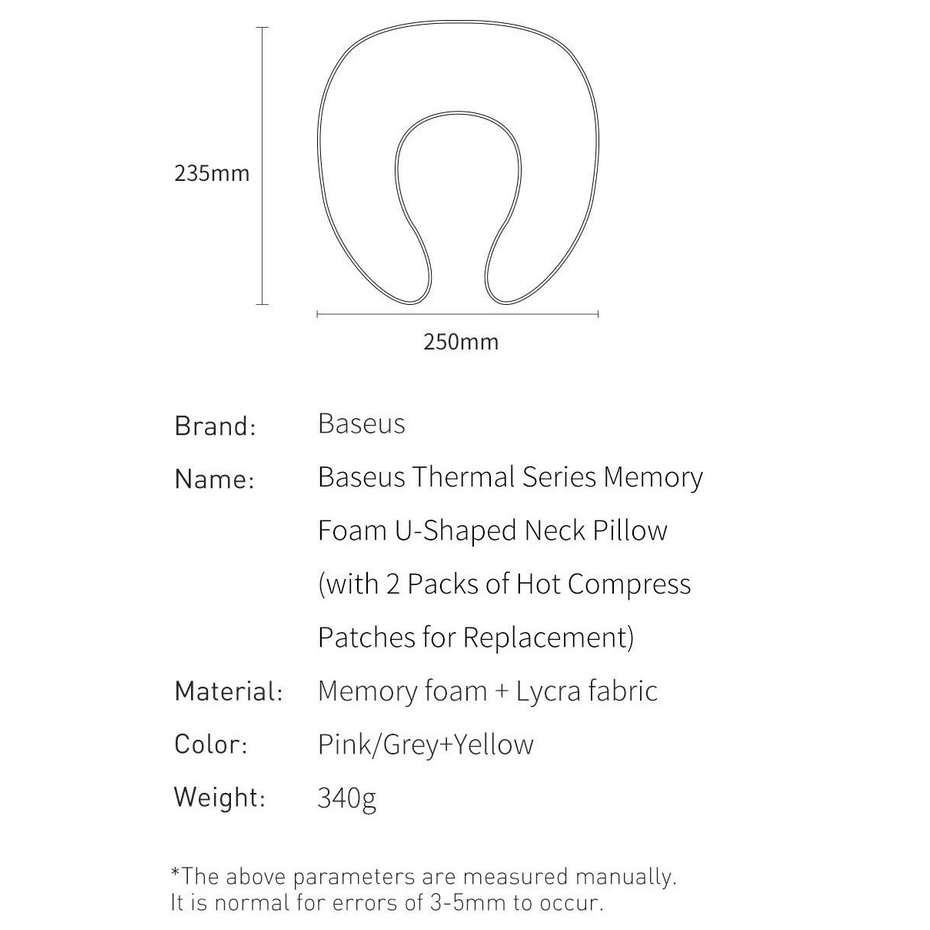 Gối mềm chữ U chống mỏi cổ, vai gáy Baseus Thermal Series Memory Foam U-Shaped Neck Pillow