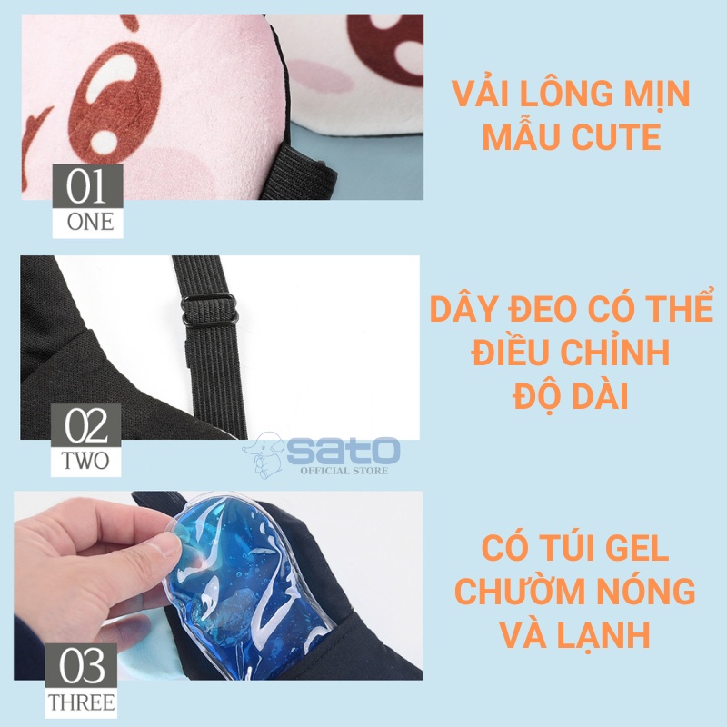Đồ bịt mắt ngủ dễ thương anime có gel làm mát, che mắt ngủ chườm nóng lạnh giúp thư giãn mắt