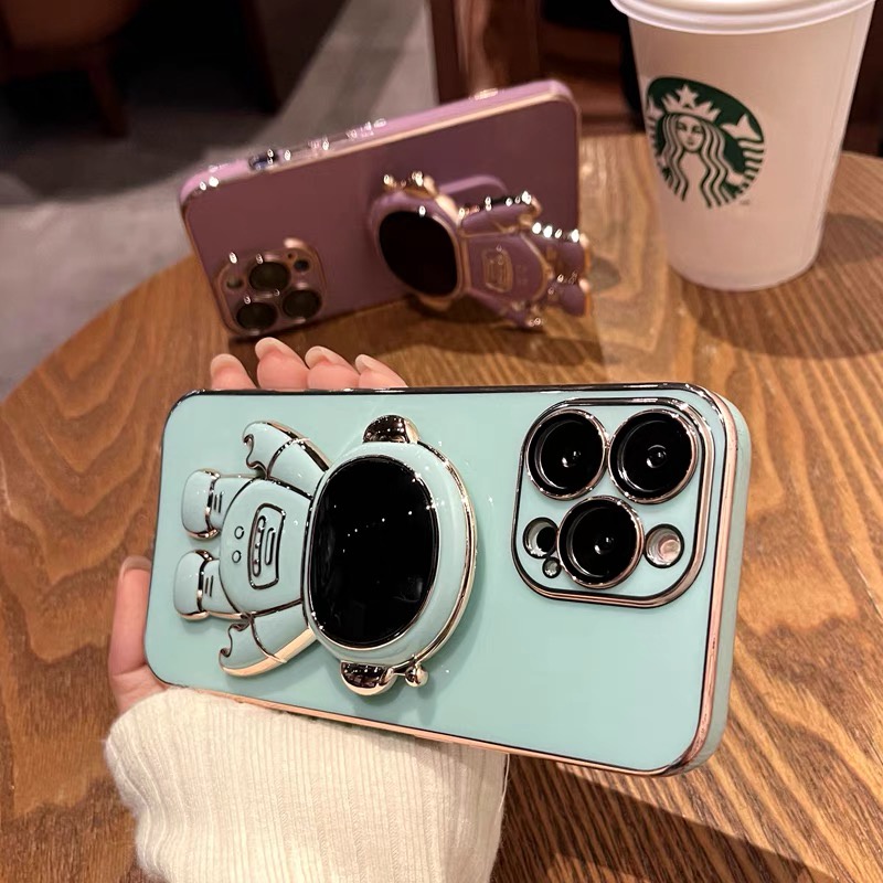 Ốp Điện Thoại Mềm In Hình Phi Hành Gia Có Giá Đỡ Cho Iphone 13 pro max 12 pro max 11 pro max xs max xr x