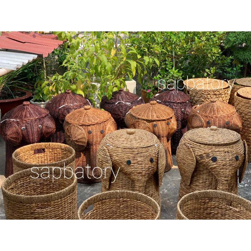 Sọt Hình Voi Phú Quý Trang Trí Đựng Đồ Lục Bình Mây Tre Việt Nam Thủ Công Mỹ Nghệ