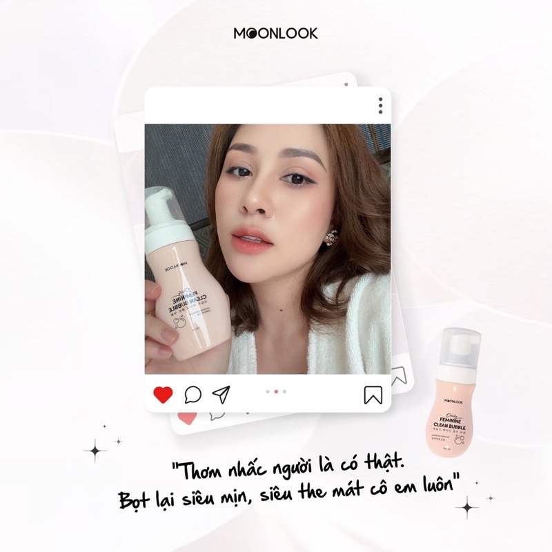 Dung dịch vệ sinh phụ nữ Moonlook bọt tuyết 150ml dưỡng ẩm khử mùi hôi diệt khuẩn, gel nước phụ khoa dịu mát hương thơm